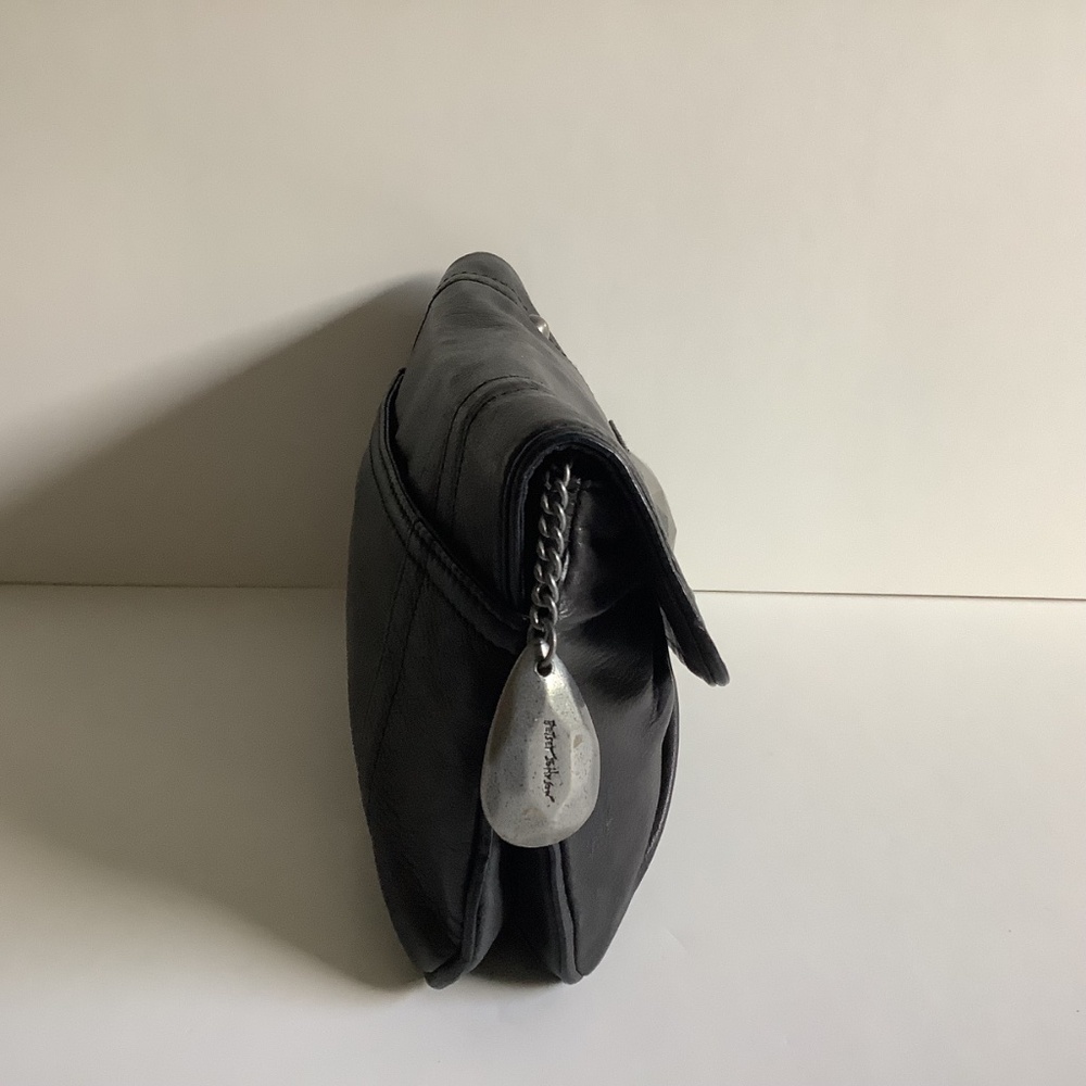 Betsey Johnson Black Leather Clutch with Silver Detail - Picture 4 of 10